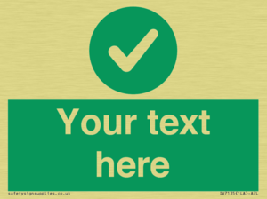 Custom green background, green circle with tick